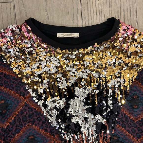 ZARA Patchwork Sequin Top - Picture 6 of 6